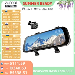 70mai Rearview Dash Cam S500 9.35'' Touch Screen 70mai S500 Car DVR 3K Super Capacitor Dual-Channel HDR Voice Control 24H Park