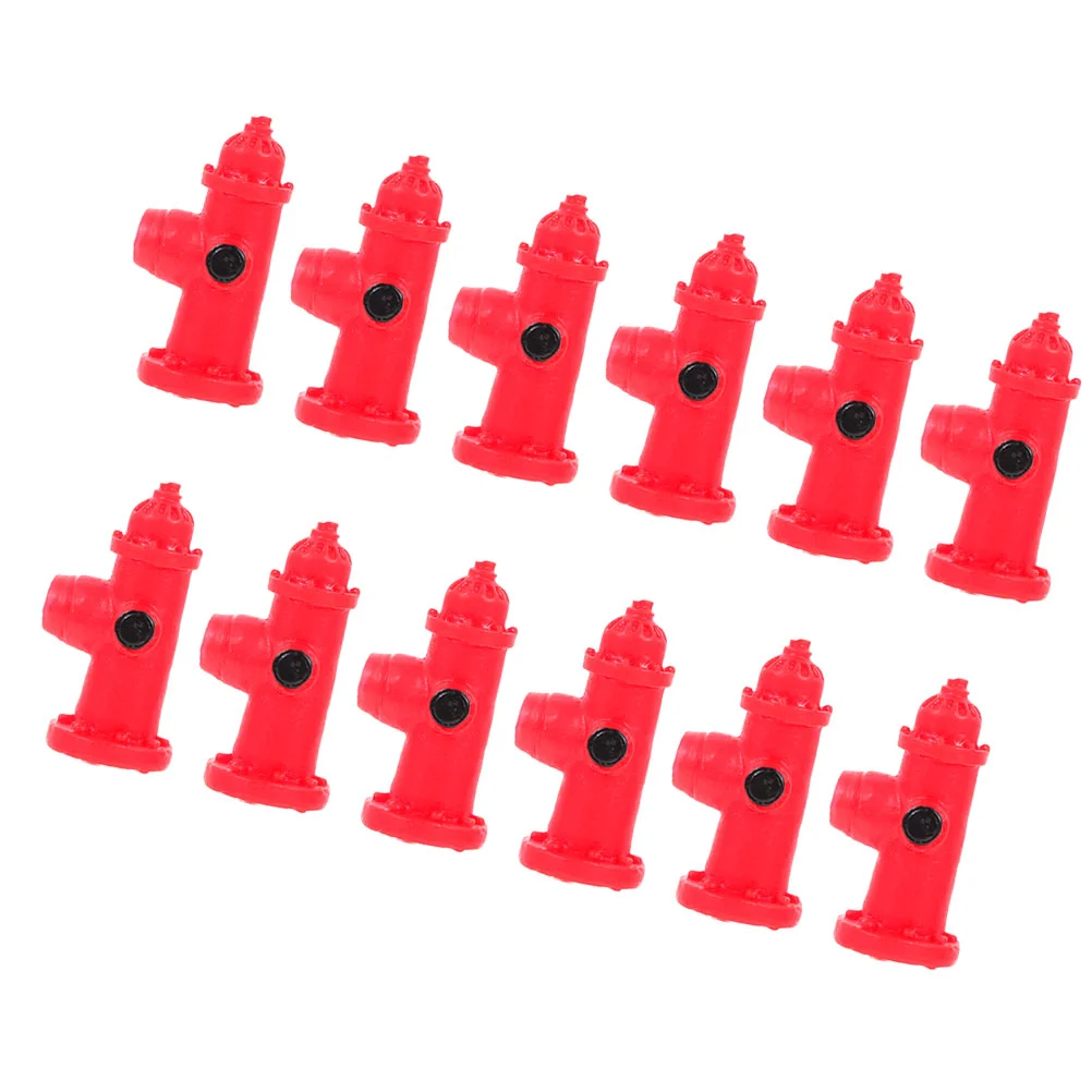 12 Pcs Micro Landscape Model Models Signs Resin Craft Imitated Street Traffic Pet Small Fire Hydrant Decor DIY Road