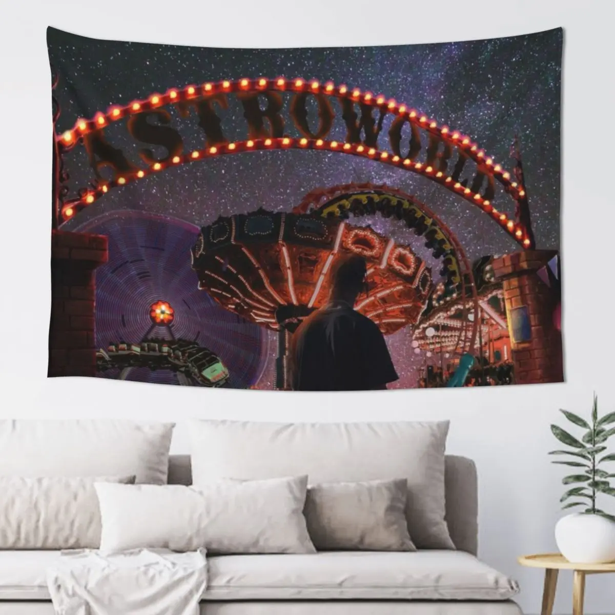 Greetings from Astroworld fan cover Tapestry Room Aesthetic Decor Decor For Room Home Decoration Tapestry