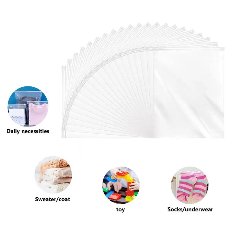 10/20/30/50 Stück transparente Reißverschlusstaschen, für Reisen, Aufbewahrung des täglichen Bedarfs, Schuhe, T-Shirts, Socken, Kleidung, Spielzeug, Schreibwaren – Detail 6