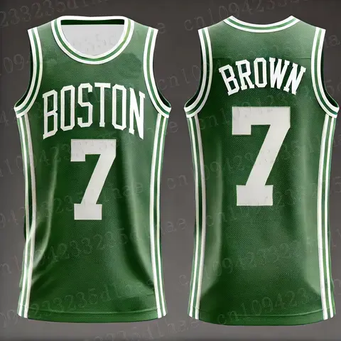 Boston C-Celtics Edition 저지 NO.7 성인 어린이 일일 농구 훈련 저지 느슨한 통기성 탑 남성 의류 티셔츠