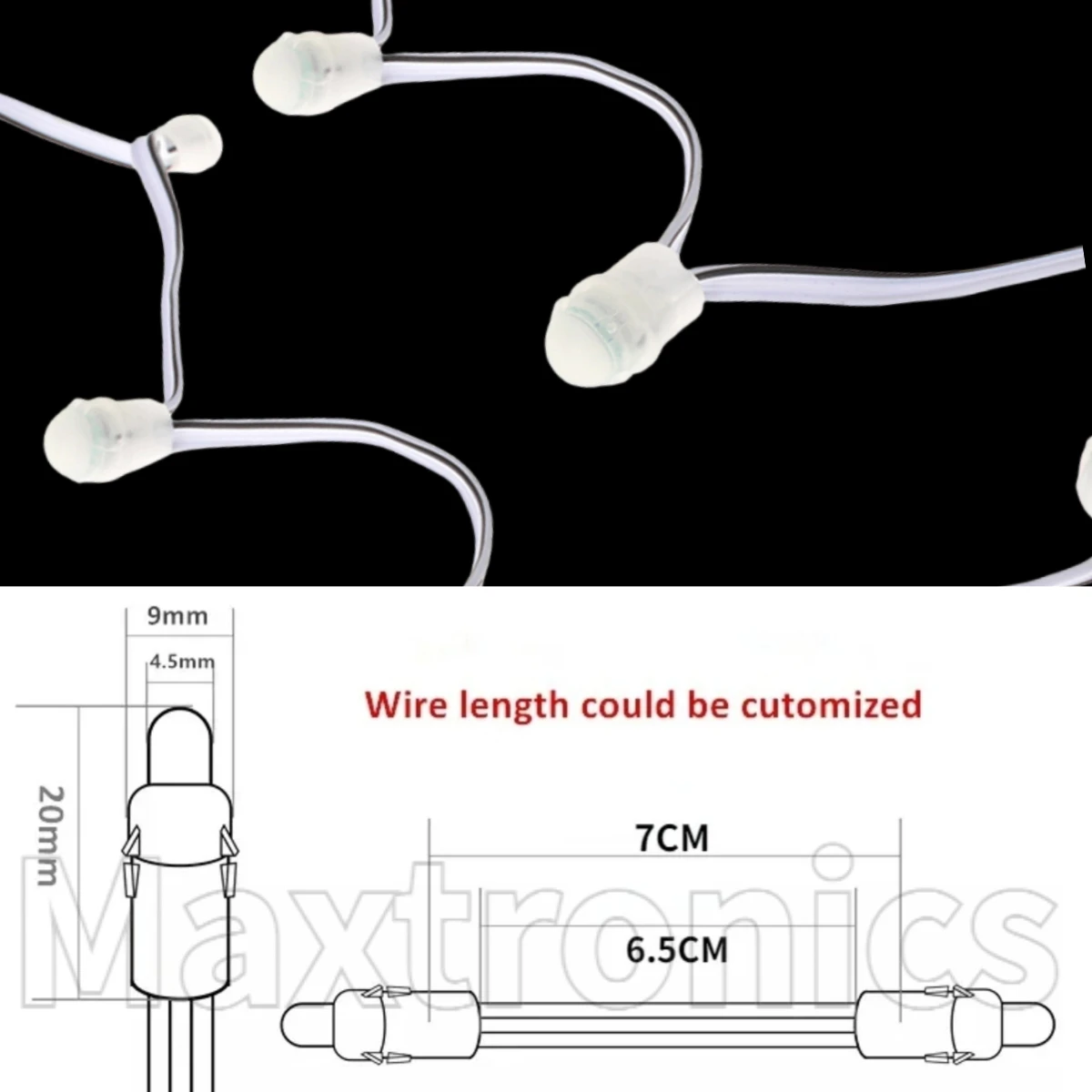 DC12V 100 stks Outdoor Logo Billboard F9mm Enkele Kleur LED Moduels Verlichting voor Reclame Sfeer Waterdichte Led Punt Lamp