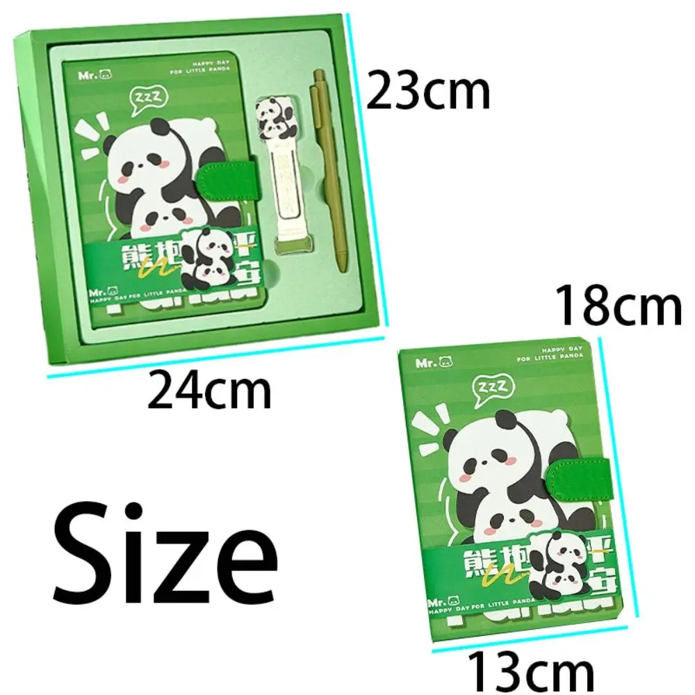 with Bookmark Panda Handbook Set Sign Pen Soft Magnetic Buckle Notebook Portable Durable Loose-leaf Notebook Boost Productivity