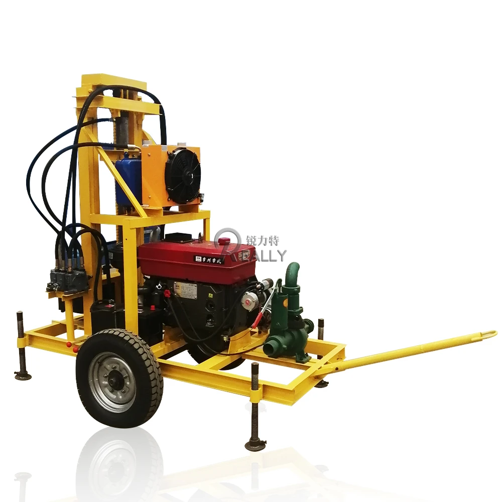 100 Meter Hydraulic Portable Diesel Engine Track-Type Water Well Drilling Rig Machine For Sale