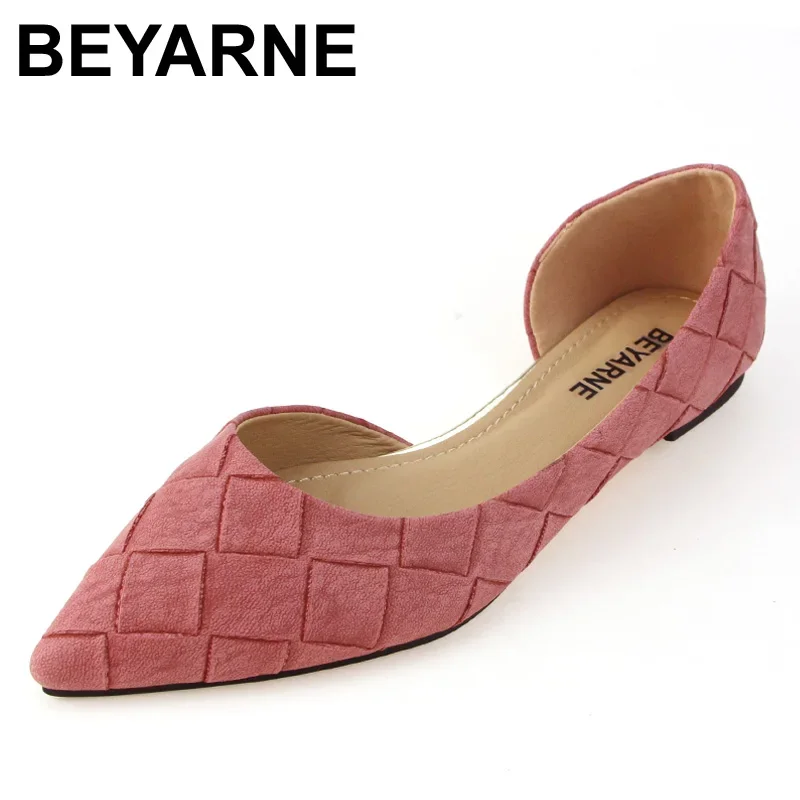 Beyarne Vrouwen D'orsay Flats Lente Herfst Wees Teen Ondiepe Mond Vrouw Basic Flats Schoenen Dames Casual Single Schoenen Roze