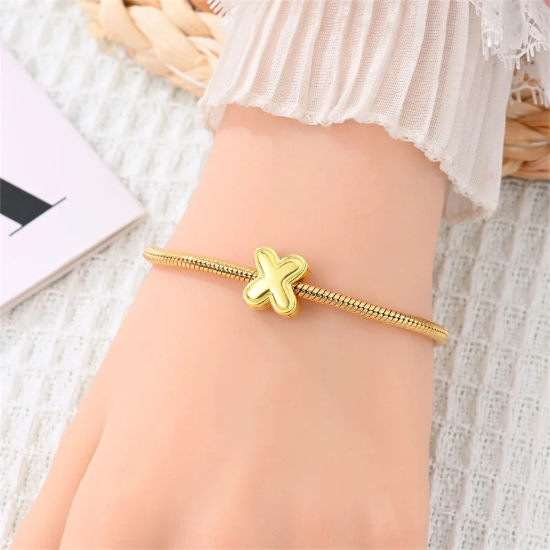 Nuevas Ofertas, Dijes de Plata de Ley 925 con 26 Letras Doradas, Compatibles con Pulseras Originales, Joyería DIY para Mujer, Regalos de Cumpleaños