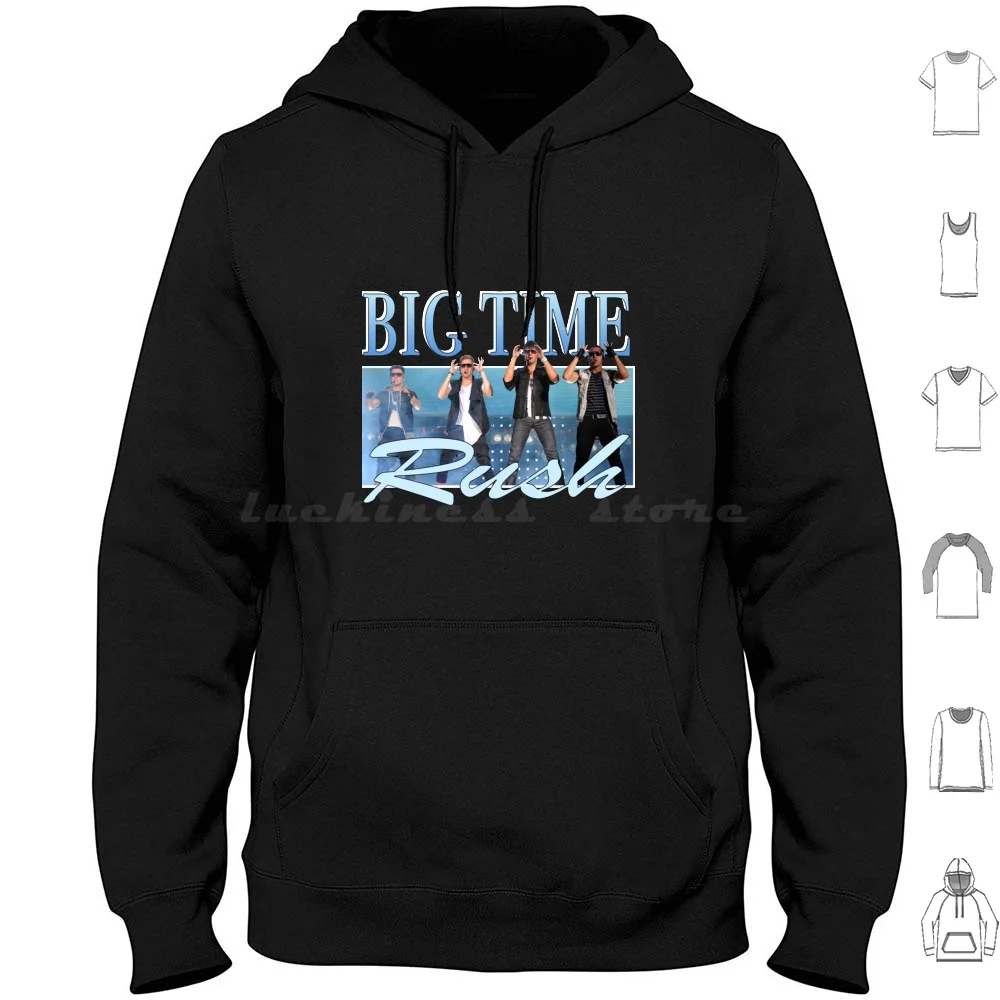 Big Time Rush Retro Band Logo Essential Hoodie Cotton Long Sleeve Big Time Rush Btr Rush Big Carlos Music Logan Band James