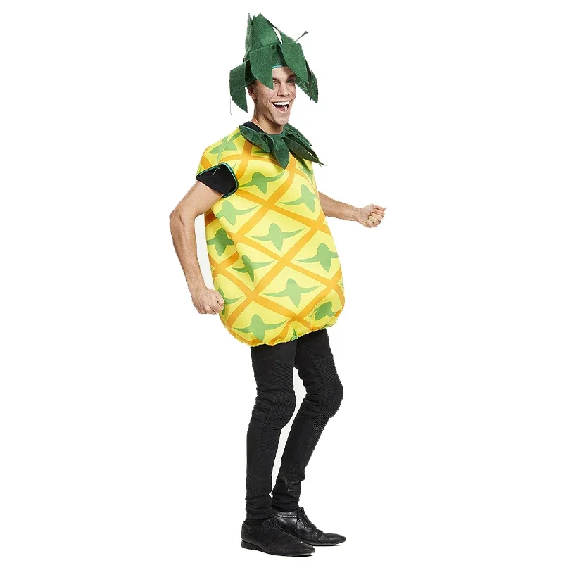 2025 New Arrival Unisex Men Tropical  Food Fruit Outfit Women Adult Pineapple Fancy Dress Costume