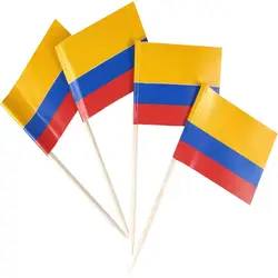 Mini Colombia Toothpick Flag 500 Pcs Paper Food Picks Cake Toothpicks Paper flags Party Cupcake Decoration Fruit Cocktail Sticks