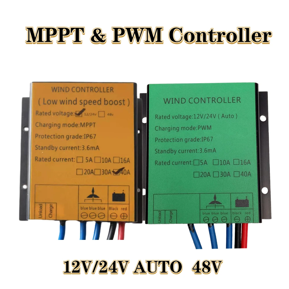 Wind Turbine Charge Controller 2000w 12v 24v AUTO 48V MPPT PWM Controller Low Wind Speed Boost Controller Water Proof for Home