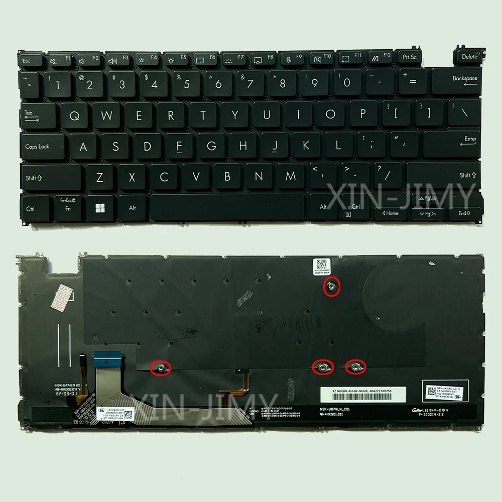 Q409 US/Russian Keyboard for ASUS ZENBOOK Q409 Q409Z Q409ZA NSK-UA75BN 25VA00BKA01BL Notebook With Backlight