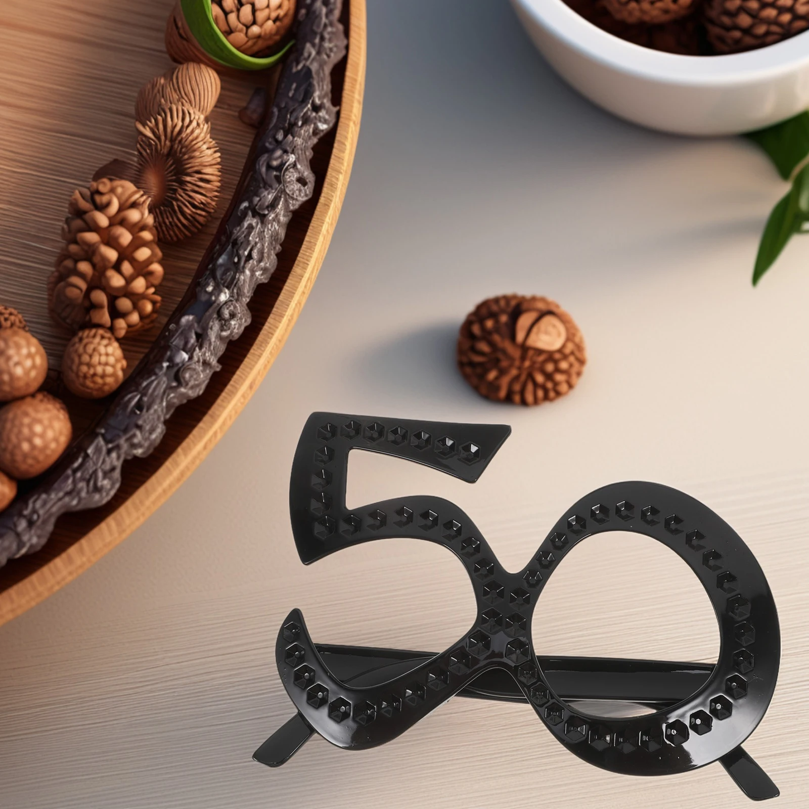 

6pcs 50th Birthday Celebration Glasses Funny Eyewear Party Photos Black Plastic Novelty Props Rhinestone Supplies