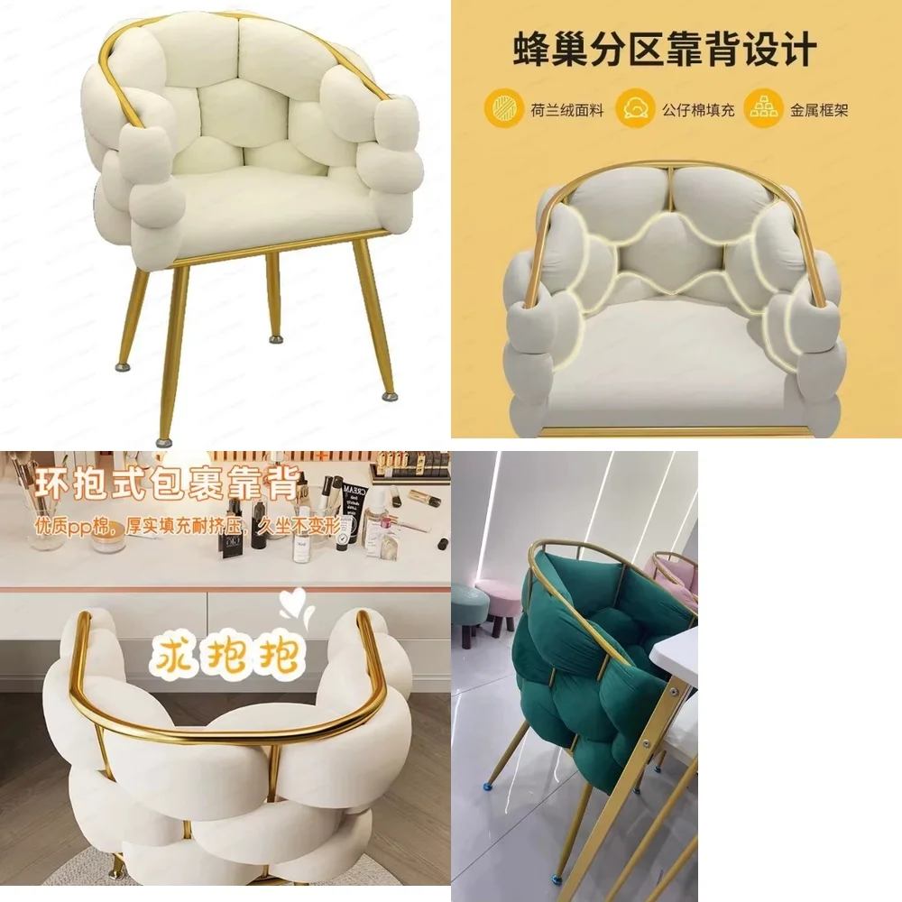 

2026-Leisure Single Sofa Chair Velvet Armchair with Gold Legs Makeup Chair with Upholstered for Living Room Bedroom