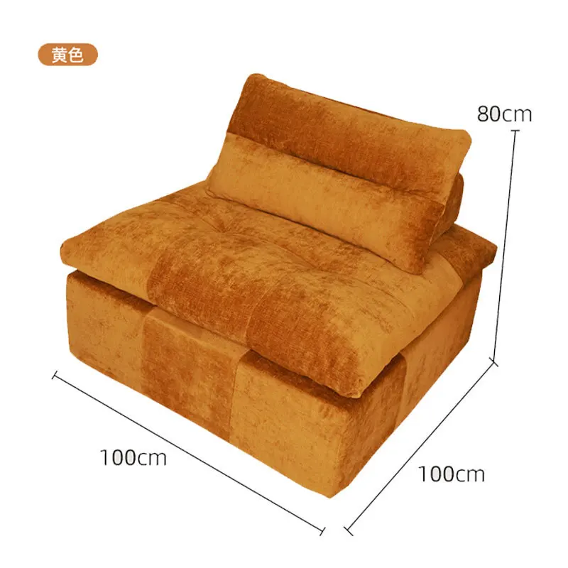 Rice cake module sofa Cream style living room Piedmont fully dismantled and washed tofu block fabric double-sided sofa
