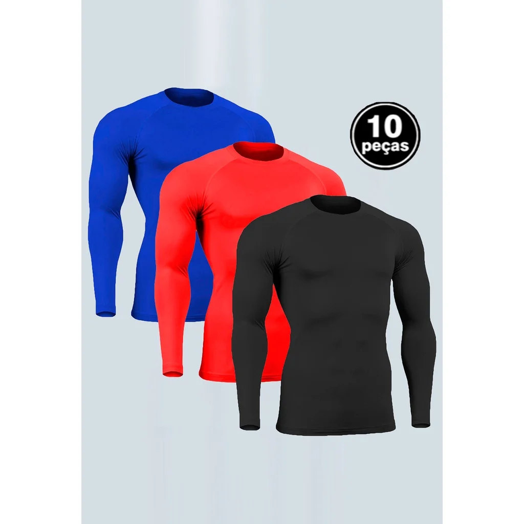 10 Kit Thermal Shirt Second Skin Shirts Cold Protection Winter UV50 + Men