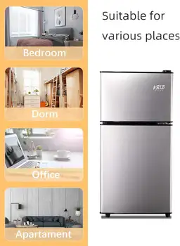 Mini lednička KRIB BLING s mrazákem nahoře, kompaktní chladnička o objemu 3,5 kubických stop se 7stupňovým nastavitelným termostatem, malá chladnička 10 nejlepší prodej Mini lednička na čaj Pearl Boba - №4