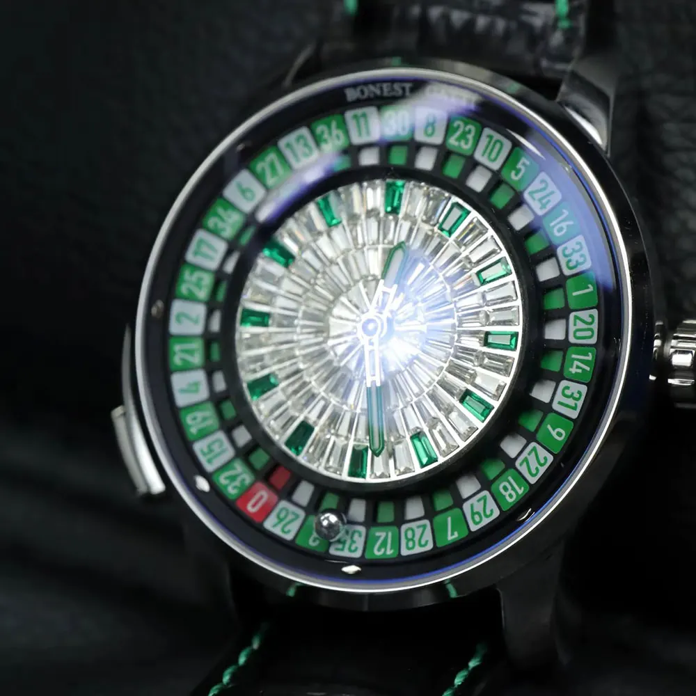 BONEST GATTI Nuovo quadrante rotante Orologio meccanico da gioco da uomo Movimento automatico Vetro zaffiro Orologio alla moda di lusso impermeabile