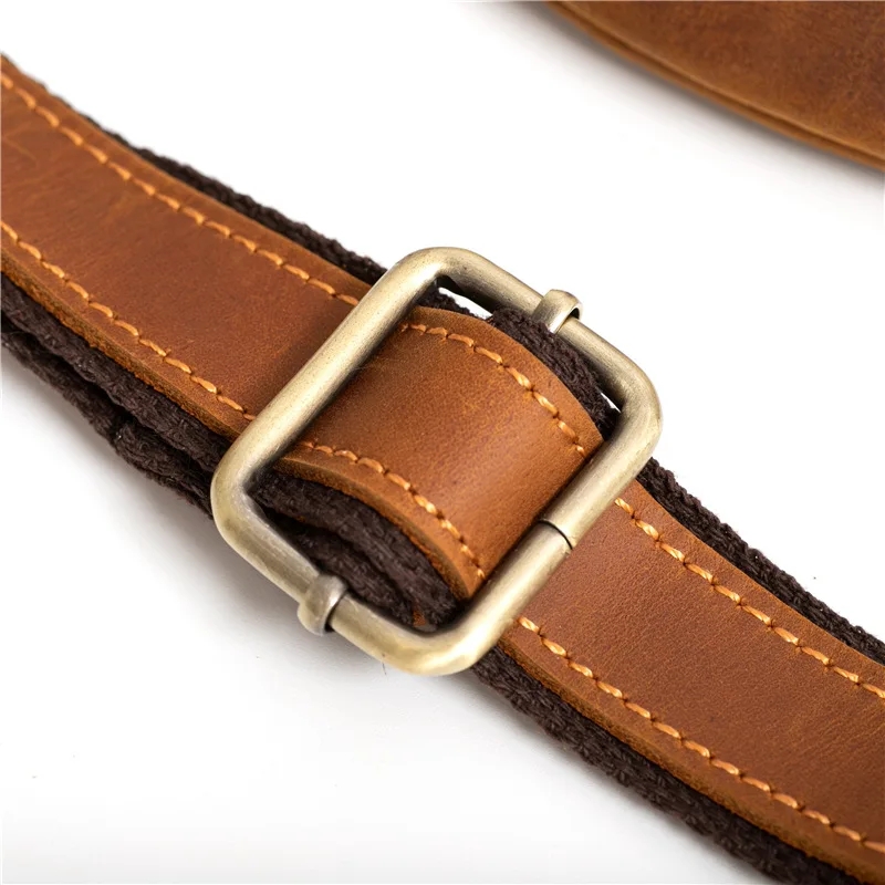 2021 Men's Retro Crazy Horse Leather Waist Bag, Retro Casual Leather Crossbody Bag for Outdoor Travel