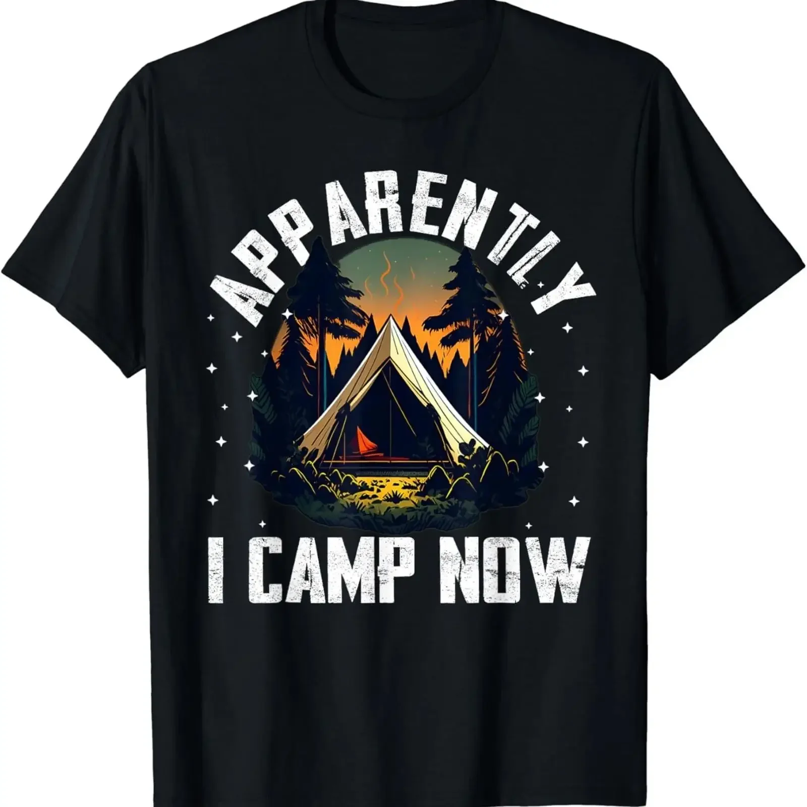 Funny Camping s For Women Or T Shirtns Apparently I Camp Now Shirt vintage Washed Soft Stylish Comfortable streetwear graphic