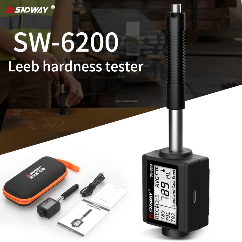 Mini Digital Leeb Hardness Tester SW-6200 For Hrc Hrb Hb Hl Hv Hs Pen-type Metal Stainless Steel Durometer Sclerometer