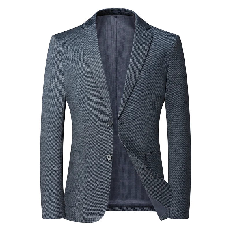 سترة رجالية جاهزة للتنفيذي، سترة بدلة جذابة، تصميم بياقة مدببة ومعاطف مريحة طوال اليوم للربيع والصيف