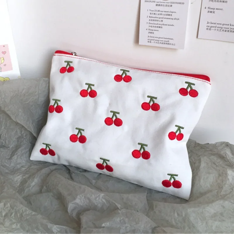 Fruit Printing Canvas Cosmetic Bag Beauty Women Travel Toiletry Make Up Makeup Case Organizer Pouch Pencil Purse Bag