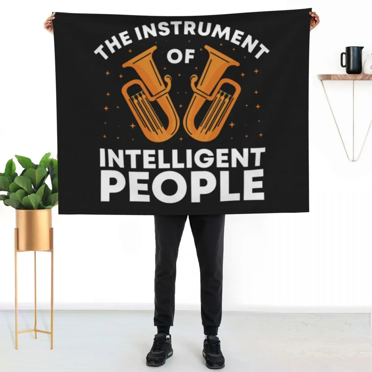 Tuba music for intelligent people Throw Blanket Furry Soft Beds Soft Plush Plaid Thermals For Travel Extra Large Throw Blankets