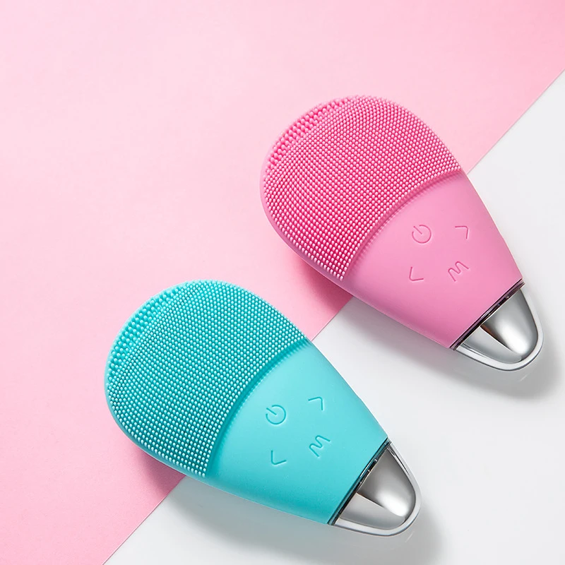 전동 얼굴 브러쉬 회색 실리콘 얼굴 클렌징 브러쉬 전동 페이셜 클렌저 클렌징 피부 딥 워싱 마사지 브러쉬