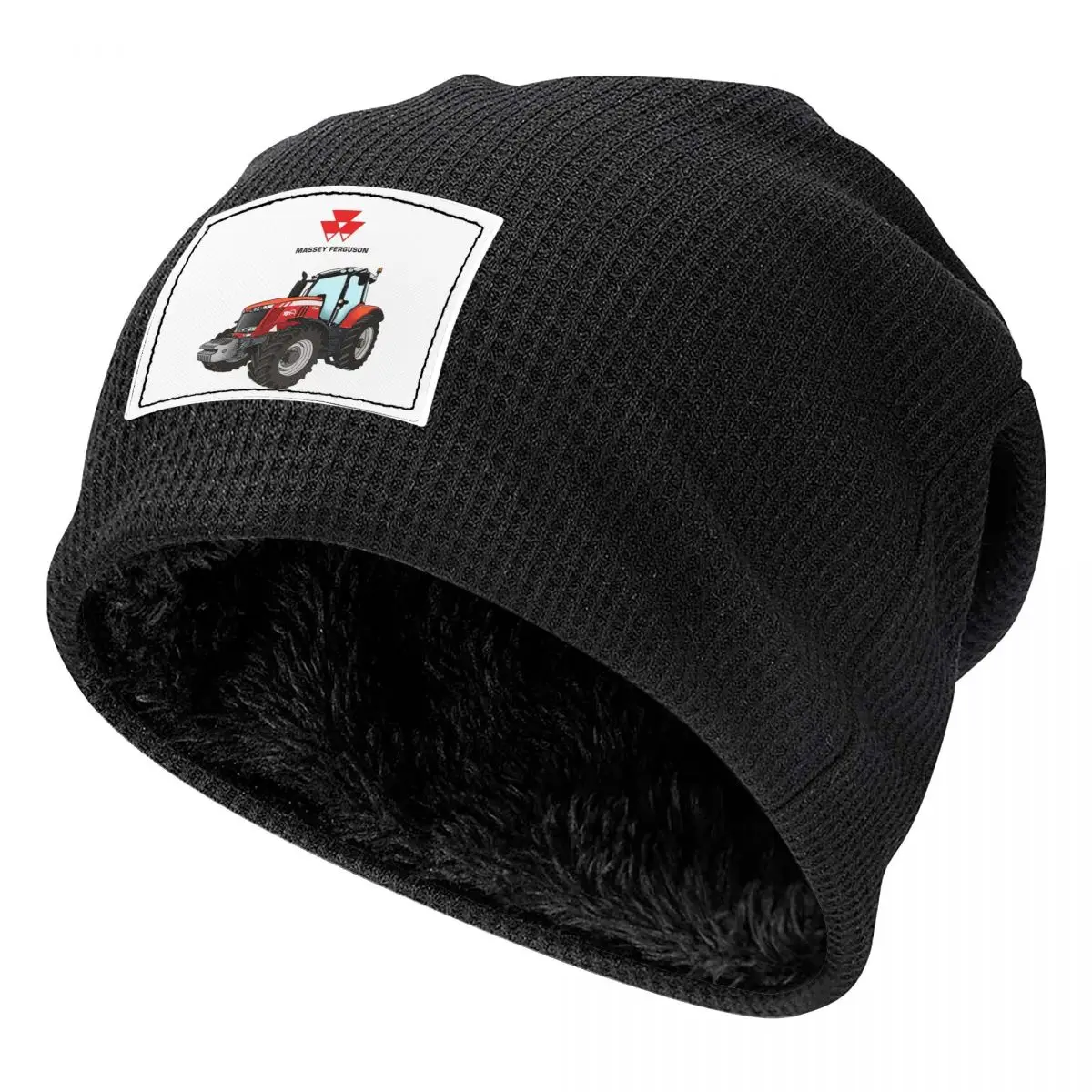 Massey Ferguson Tractor Red Tractor Beanies Caps Fleece-Lined Bonnet Hat Warm Fashion Autumn Winter Outdoor Skullies Hats