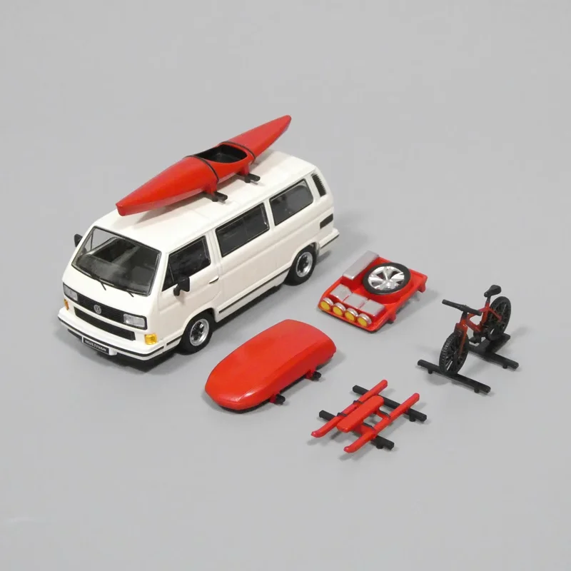 Kit de acessórios para teto de carro de turismo, modelo cm, escala 1/64, bagagem, bicicleta, cana e porta-bagagens, modelo de plástico, brinquedos de exibição de coleção