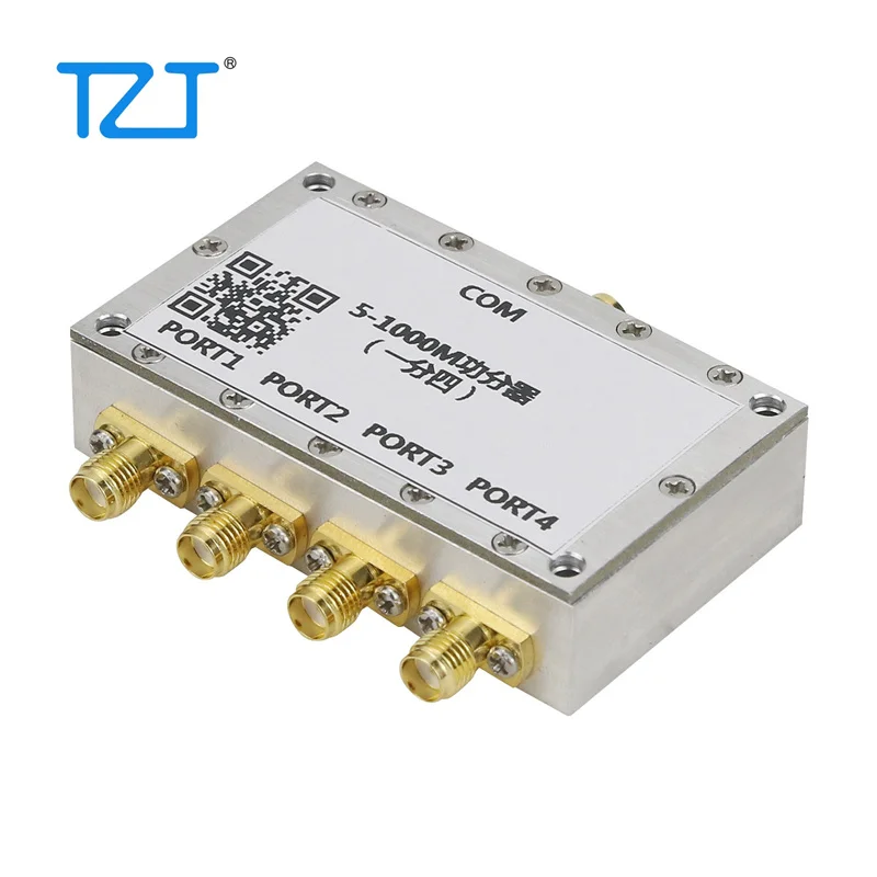 TZT QM-PD4-05100S RF Power Divider Power Combiner 5-1000M Power Splitter SMA Connector One To Four