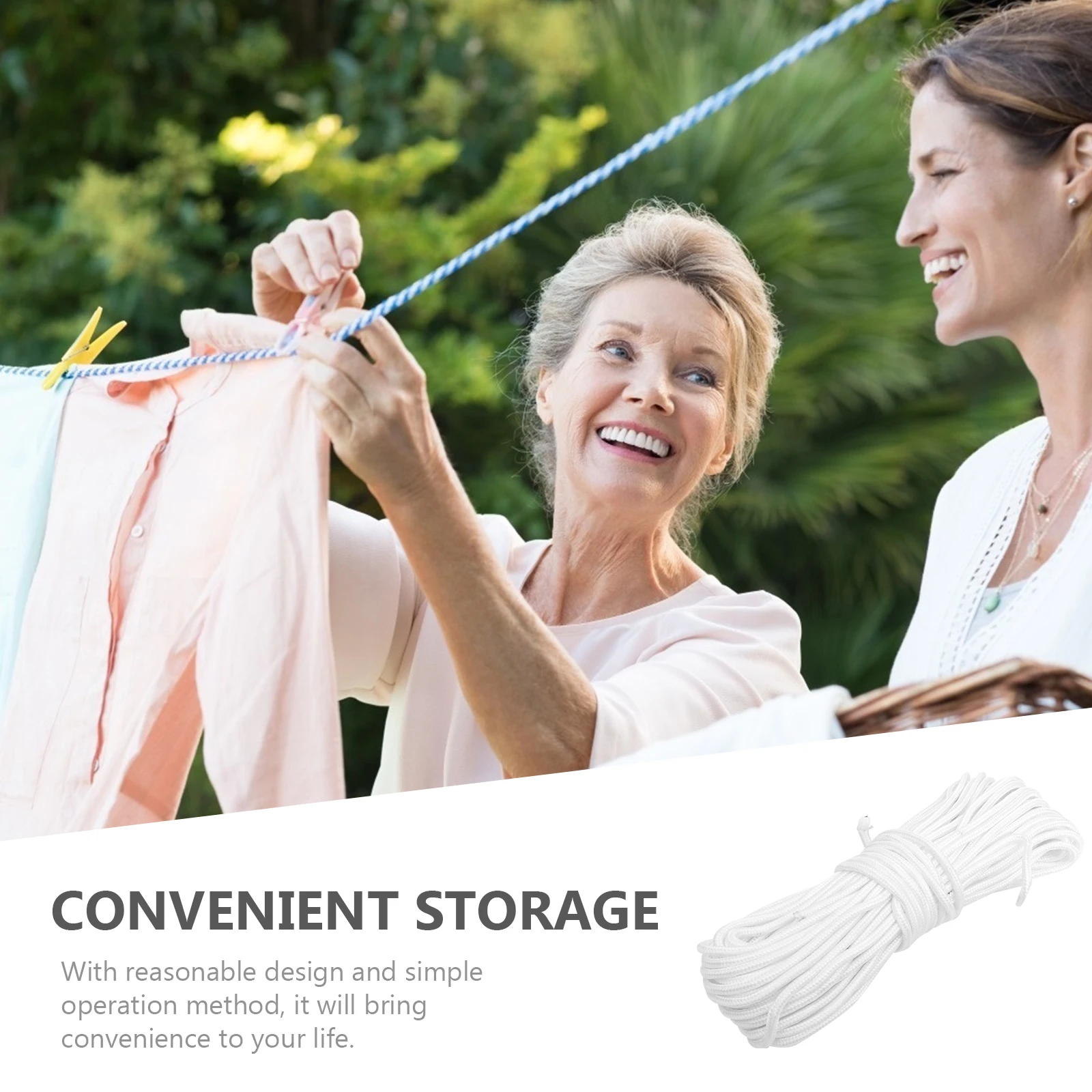 

2 Rolls Clothes Braided Rope Camping Drying Line Clothesline Tie Pull Cord Outdoor