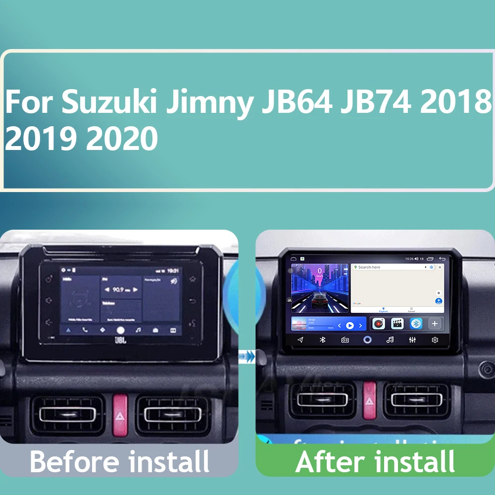 

Car Radio For Suzuki Jimny JB64 JB74 2018 2019 2020 2K QLED Android 15 Multimedia Video Player GPS 4G WIFI CarPlay Auto Wireless