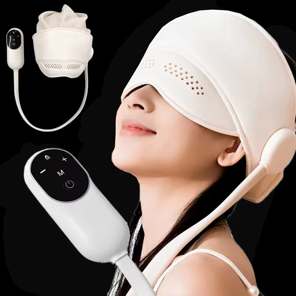 Air Pressure Head Massager Electric Head Eye Massager Graphene Heating Eye Hot Compress for Relax Improve Sleep Stress Relief