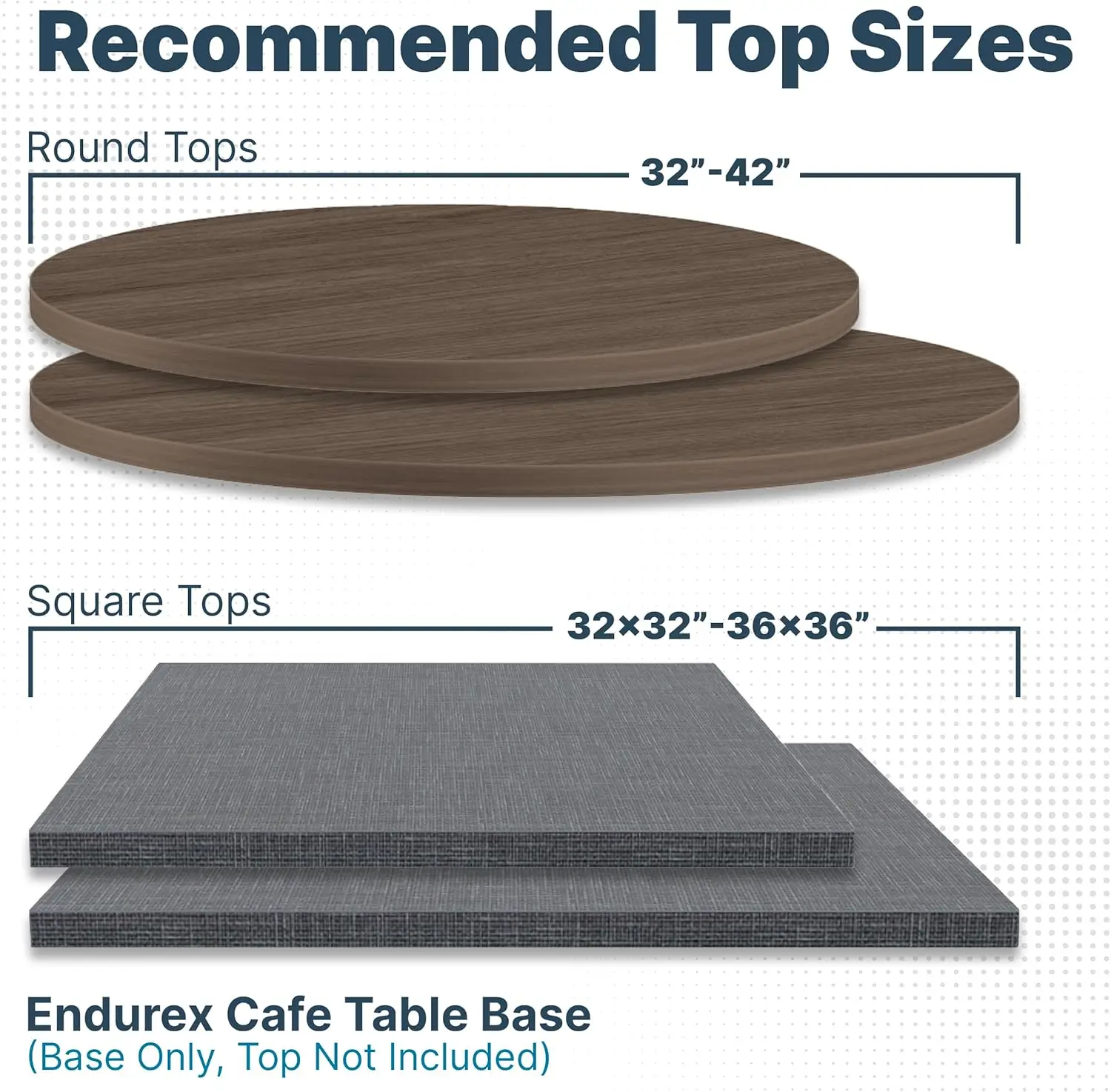 Endurex Cafe Table Base, Single Column X-Base, 32"" X 32"" Base, 3"" Diameter Column, 2"" Diameter Feet Perfect For