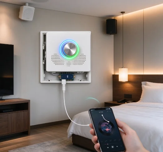 86‑Type Knob Wall‑Mount Background Music Host, Embedded Bluetooth Audio Controller Player System for Home Hotel