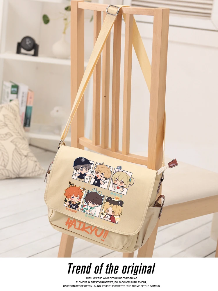 Anime Haikyuu!! Oikawa Tooru Kozume Kenma Crossbody Shoulder Bags Youth Fashion Handbag Messenger Bag Teenagers School Bags