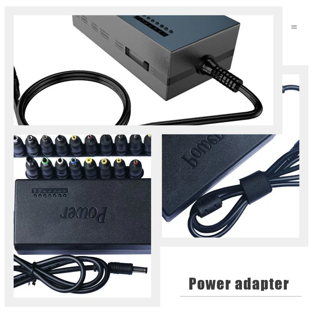

1Set 96W Laptop Power Adapter Durable ABS Material Oxygen Free Copper Core 36 Connectors Universal Au Plug