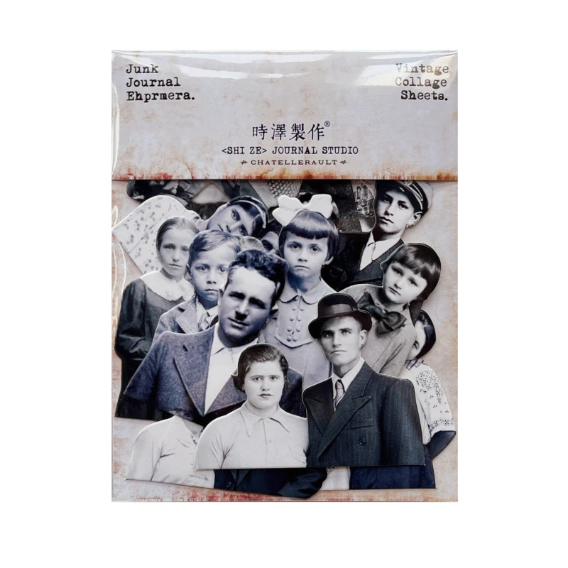 13pcs/bag Vintage Character Photos Thick Card DIY Scrapbooking Junk Journal Happy Plananer Decoration