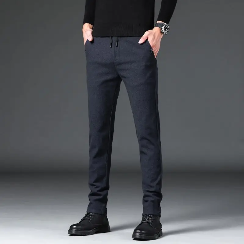 

Men Fashion Smart Casual Elasticity Suit Pants Male Versatile Loose Straight Blazer Pants Business Minimalist Slim Fit Trousers