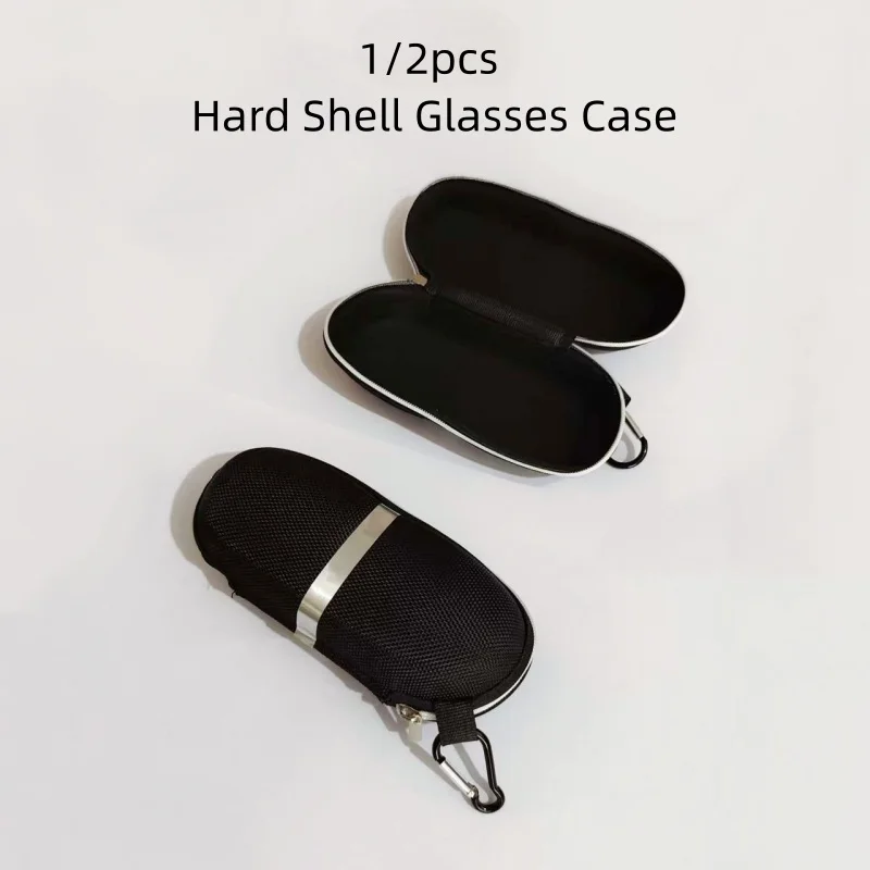 1/2pcs Hard Shell Glasses Case for Men & Women, Soft Lining, Attractive & Practical, Zipper Closure, Easy to Carry