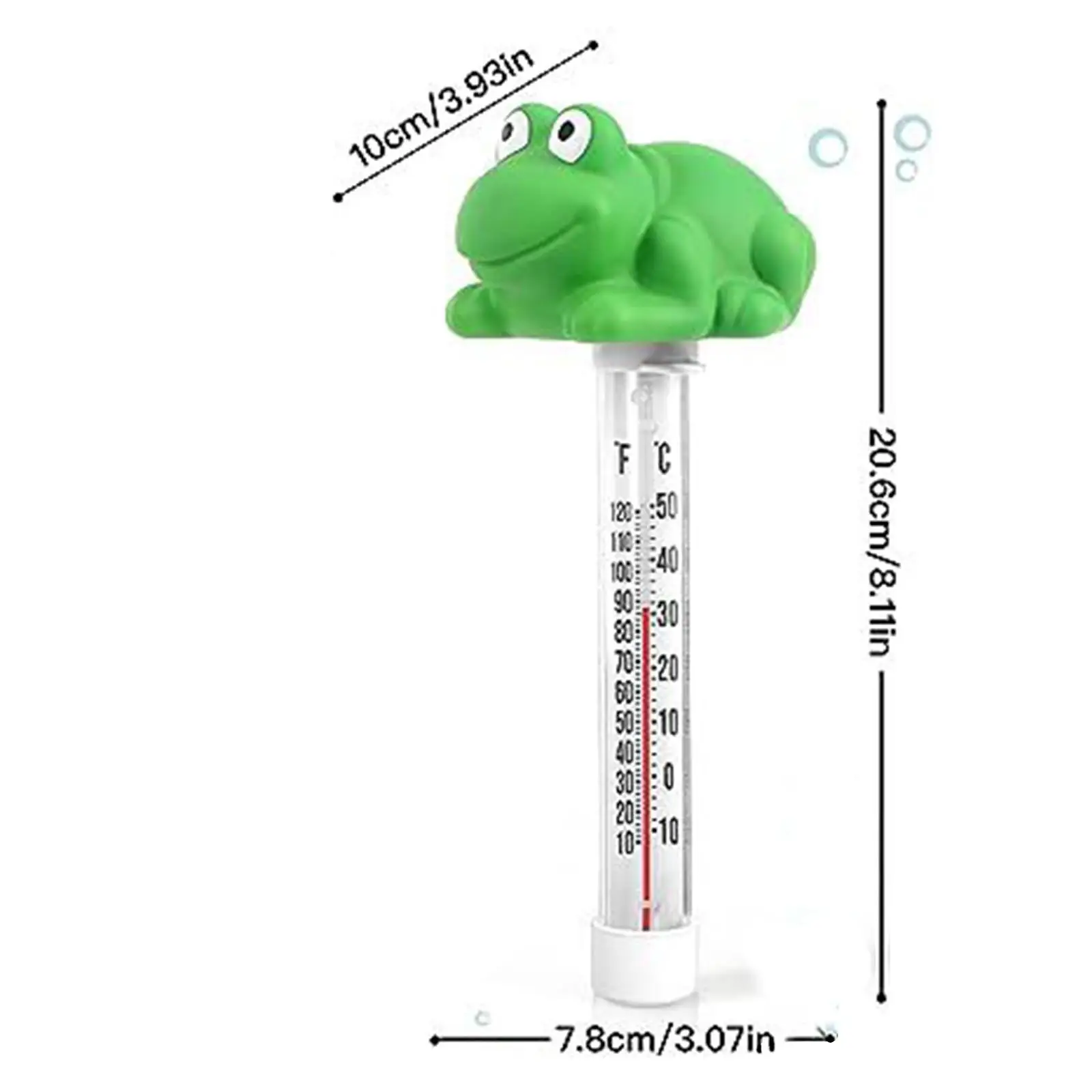 Frog Floating Pool Thermometer Water Thermometer with Large Display Analog Easy to Read with String for in Ground Pool Shower