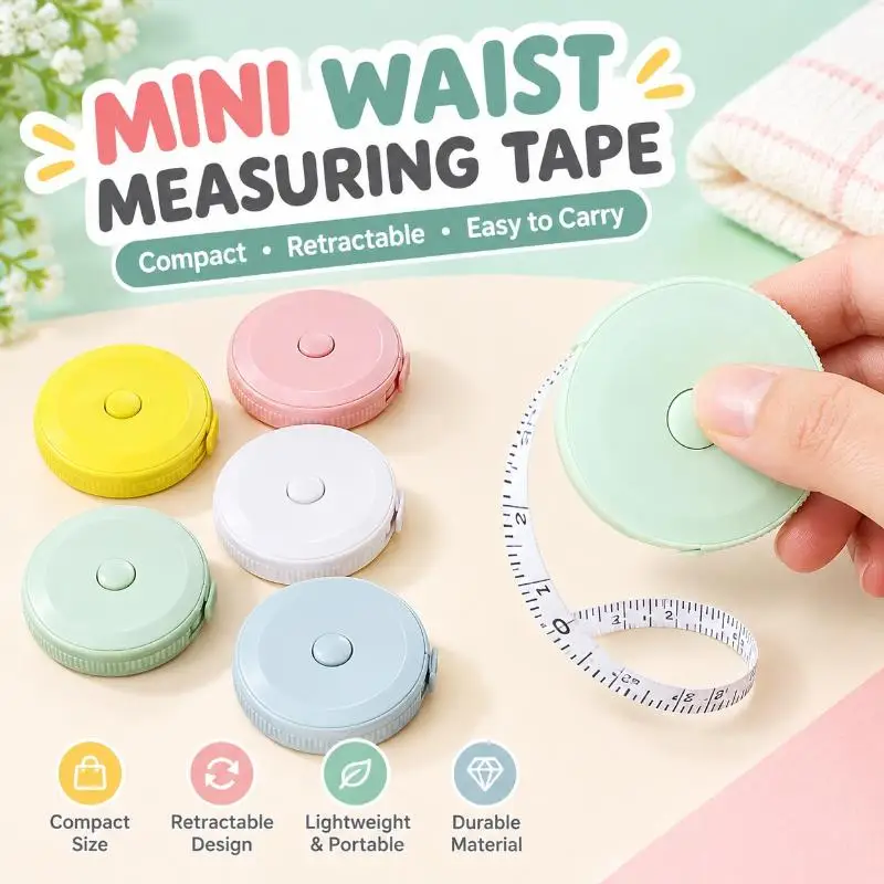 1Pcs Portable Clothing Size Sewing Measuring Tape Tool 150cm Mini Tape Measure Tailor Ruler Keychain