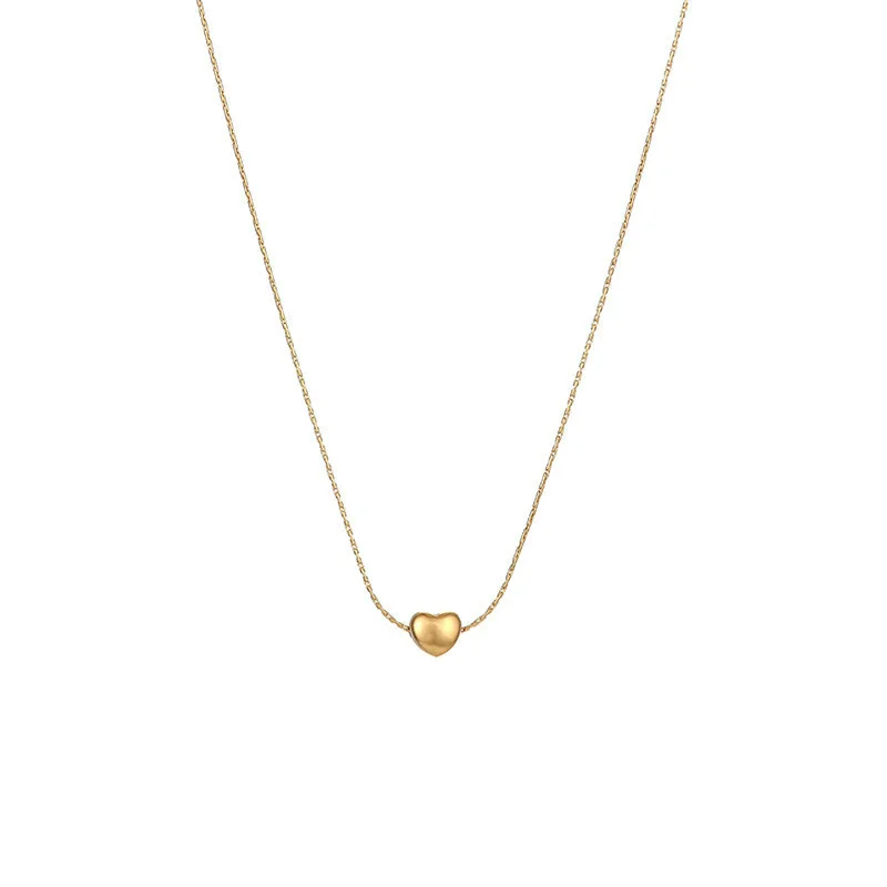 Stainless steel simple smooth heart pendant necklace Girl party jewelry birthday gift