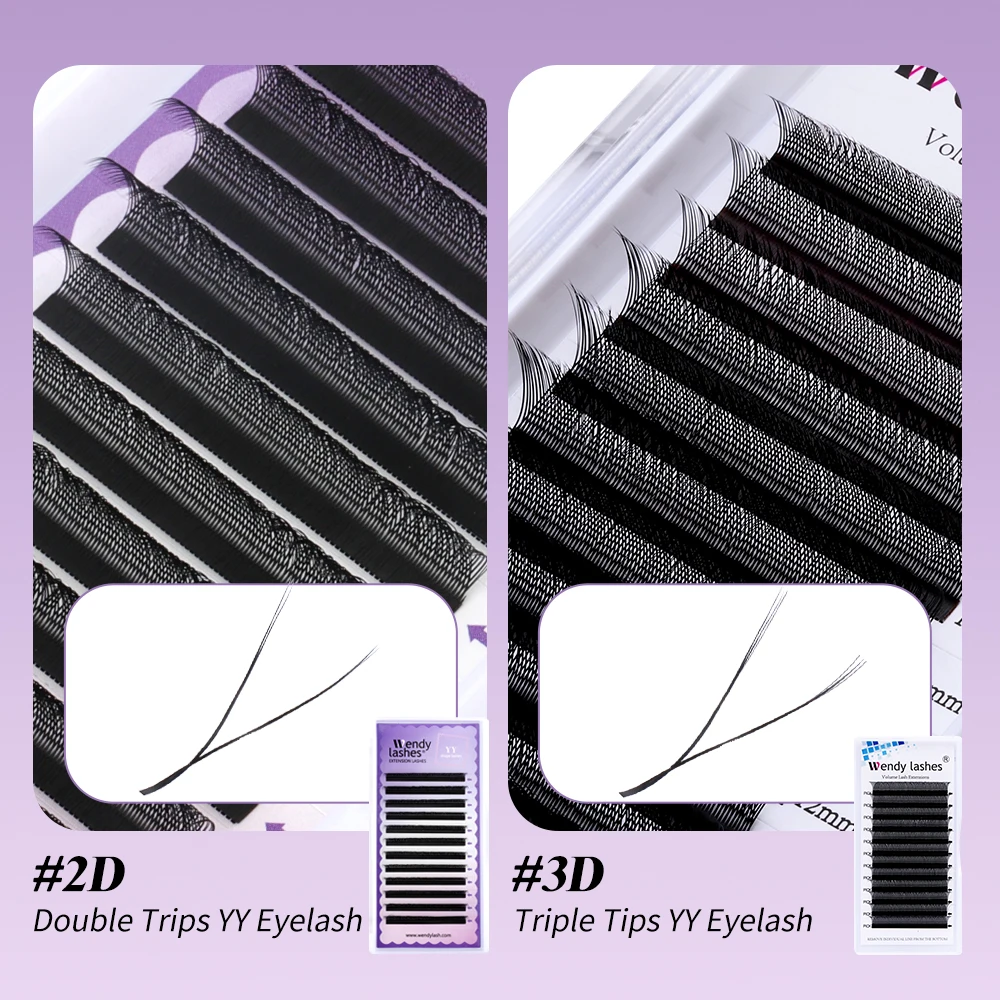 Wendy Lashes-Extensions de Cils Naturels, Forme YY, Triple Pointes, Tissés à la Main, Premium, Doux, observateur, Préfabriqués, Volume, Haute