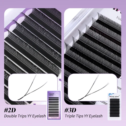 Imagen 2 del producto Wendy Lashes YY forma Triple puntas tejidas a mano Premium suave luz extensión de pestañas naturales Supe alta calidad volumen prefabricado Fans