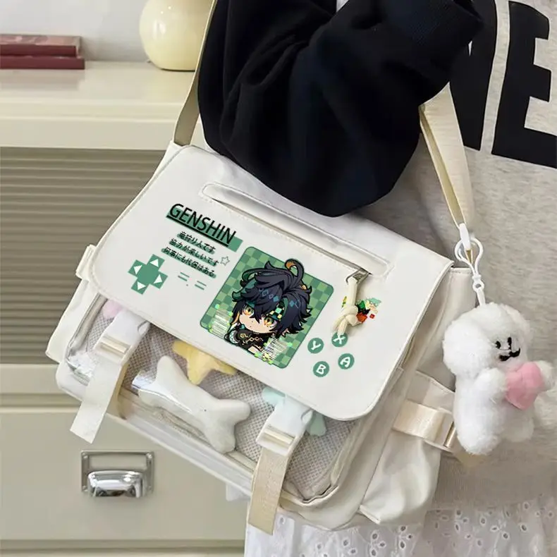 

Genshin Impact Ginkgo Backpack Student For Middle And High School Students Transparent Layer Baji Pain Unisex Anime Single A