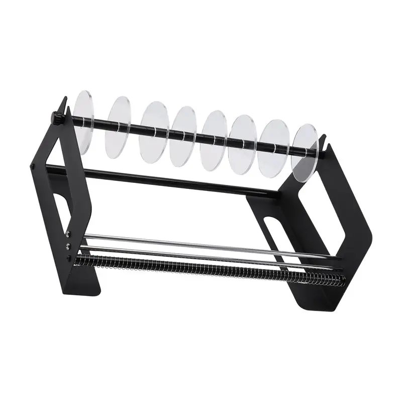 ABUG-Foldable Acrylic Label Roll Dispenser 9 Disks Acrylic Sticker Dispenser Sticker Roll Holder For Home Desktop