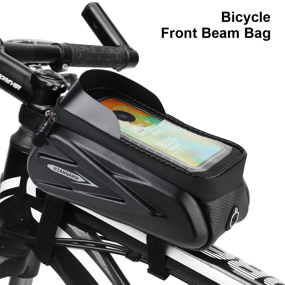 Waterproof Large Capacity Cycling Top Tube Front Frame Bag Universal Bicycle Hard Shell Phone Bag Bike Accessories 7.28 inch