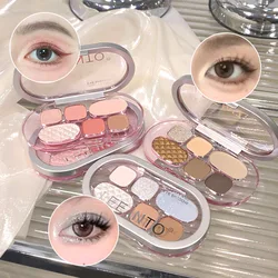 LEE INTO 6-color eyeshadow palette, matte glitter eyeshadow palette, long-lasting, good color rendering